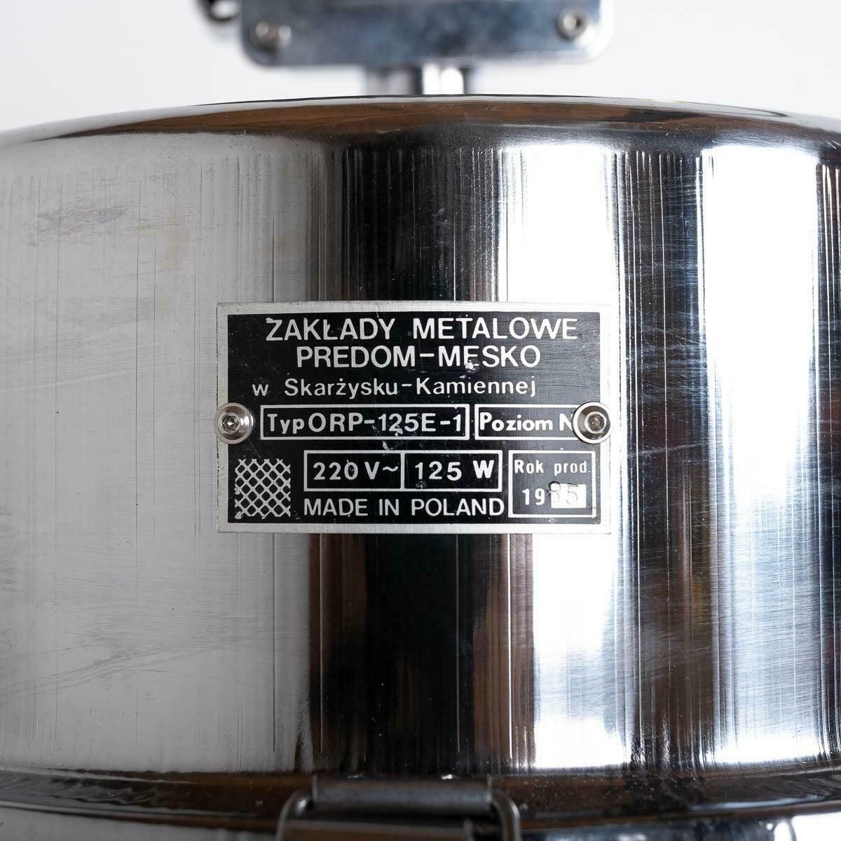 photo for sale Xl Polish Factory Lights With Prismatic Glass   Olive Green / Polished Steel