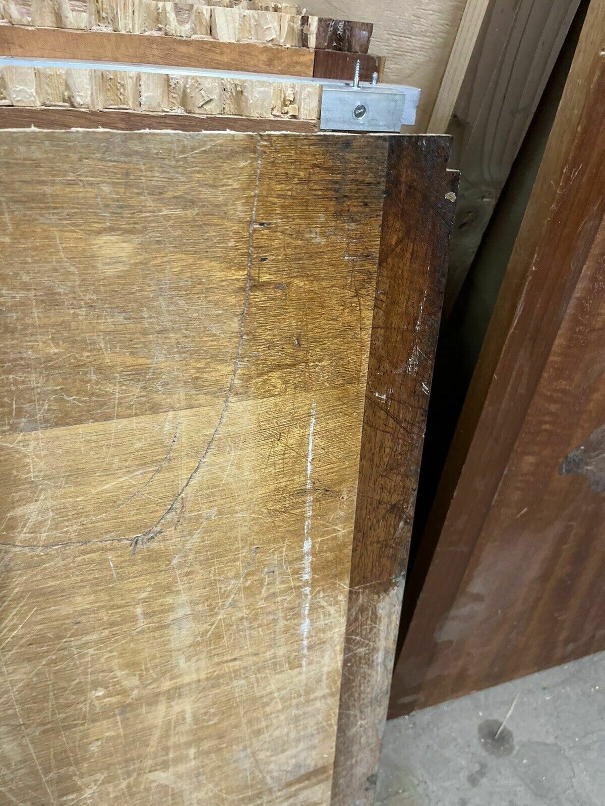 photo for sale Reclaimed Iroko Wood Panels 13 Pieces School Cabinet
