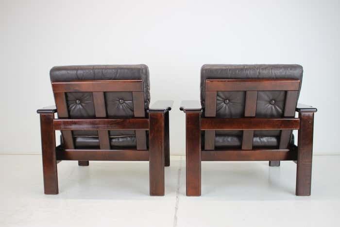 1960s Pair Of Scandinavian Leather Armchairs photo buy