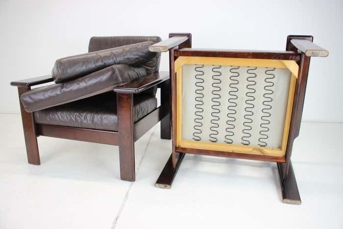 1402.0 1960s Pair Of Scandinavian Leather Armchairs photo