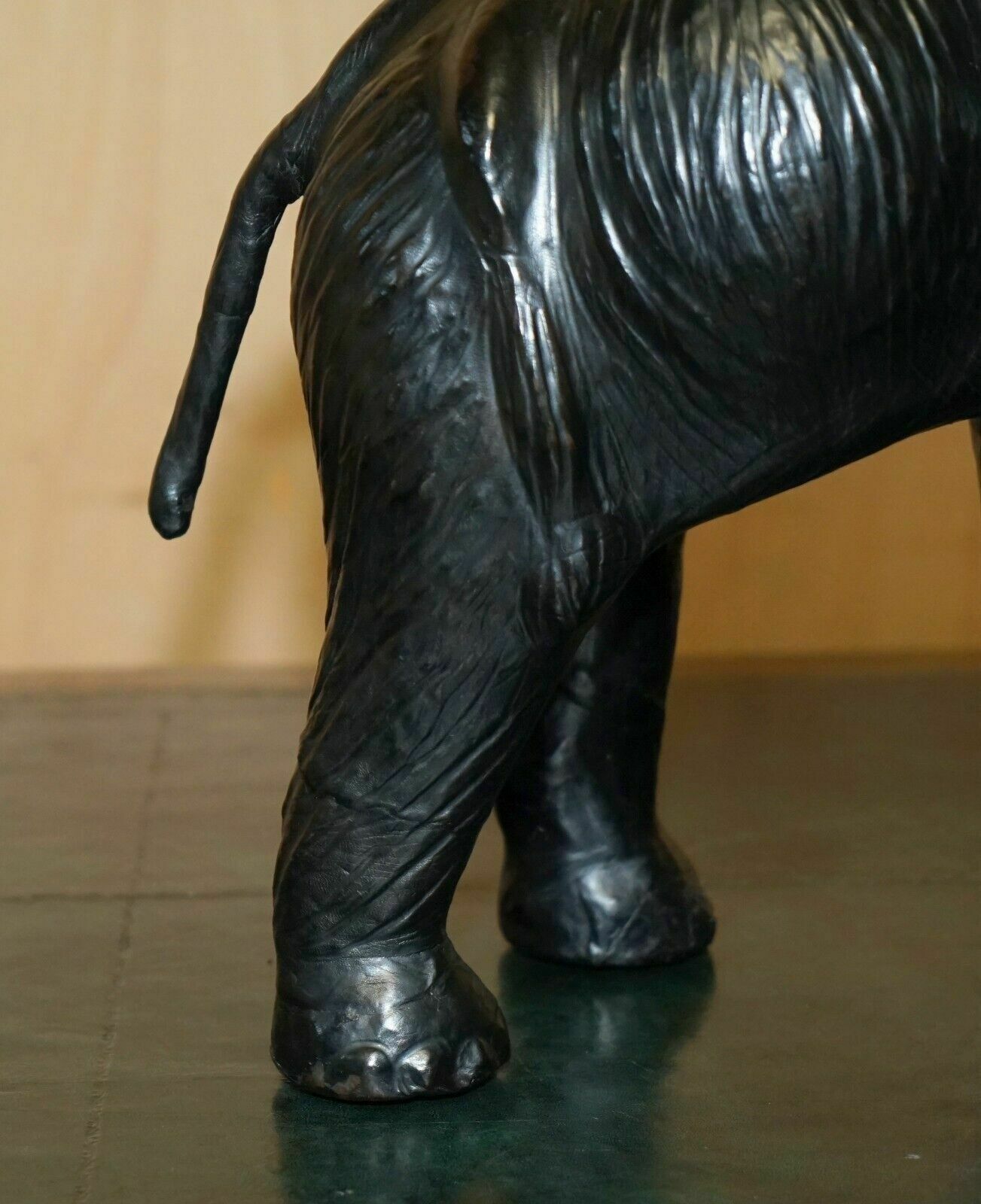 Lovely Liberty's London Omersa Leather Elephant Footstool Stool With Glass Eyes photo 1750.0