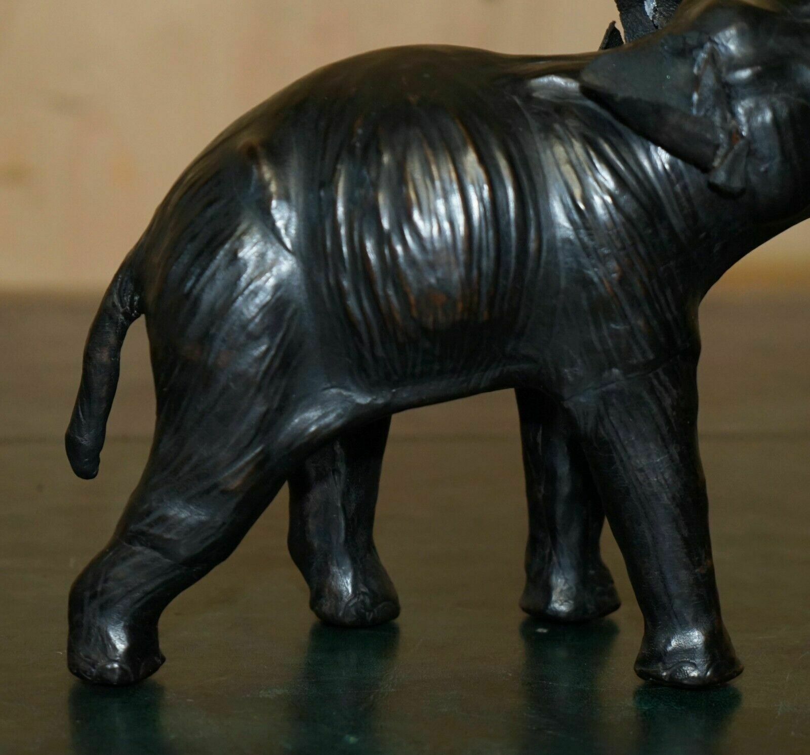 Decorative Liberty's London Omersa Leather Elephant Footstool Stool Glass Eyes photo Furniture
