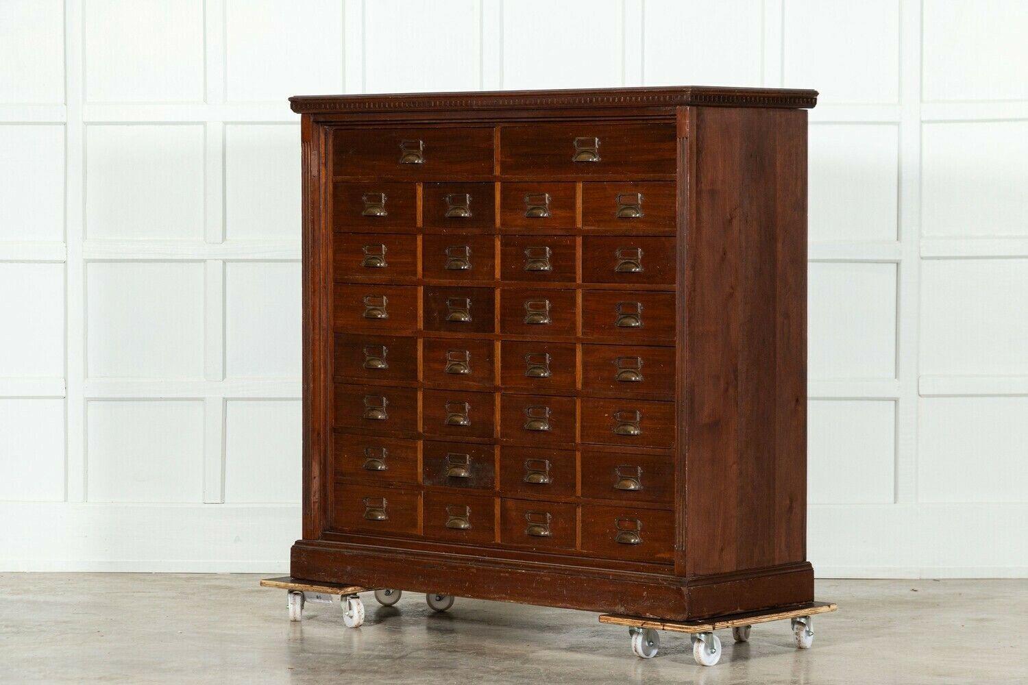 Large 19thc English Walnut Apothecary Bank Drawers photo 5118.0