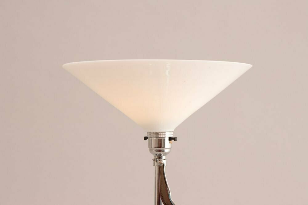 photo furniture Art Deco Chrome Table Lamp With A Nude Silhouette On Green Phenolic Mound, British C.1930