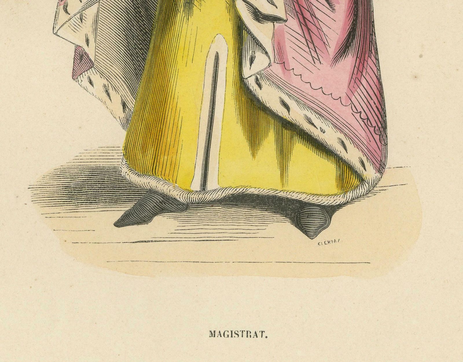 The Esteemed Jurist: A Magistrate's Robe In An Original Lithograph, 1847 photo Art