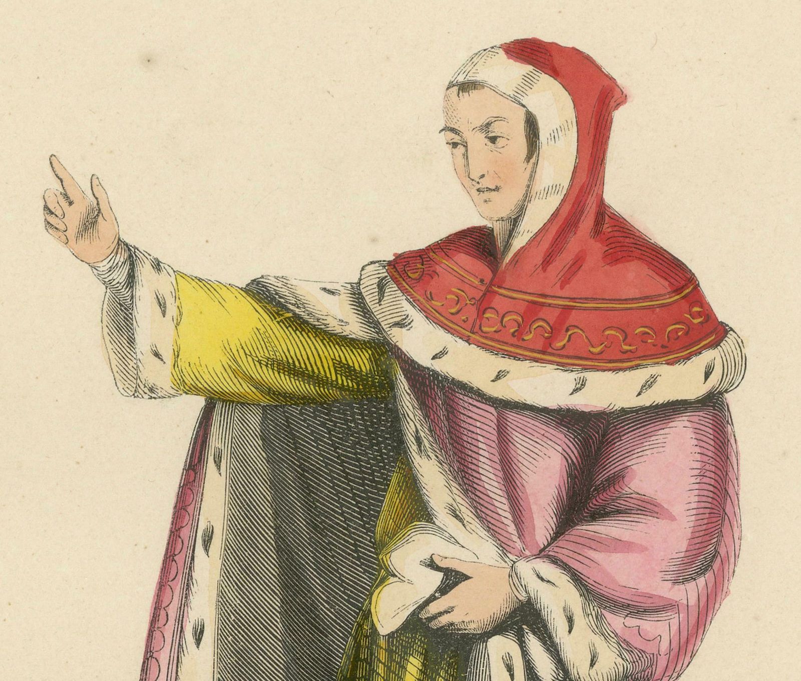 The Esteemed Jurist: A Magistrate's Robe In An Original Lithograph, 1847 photo 185.0