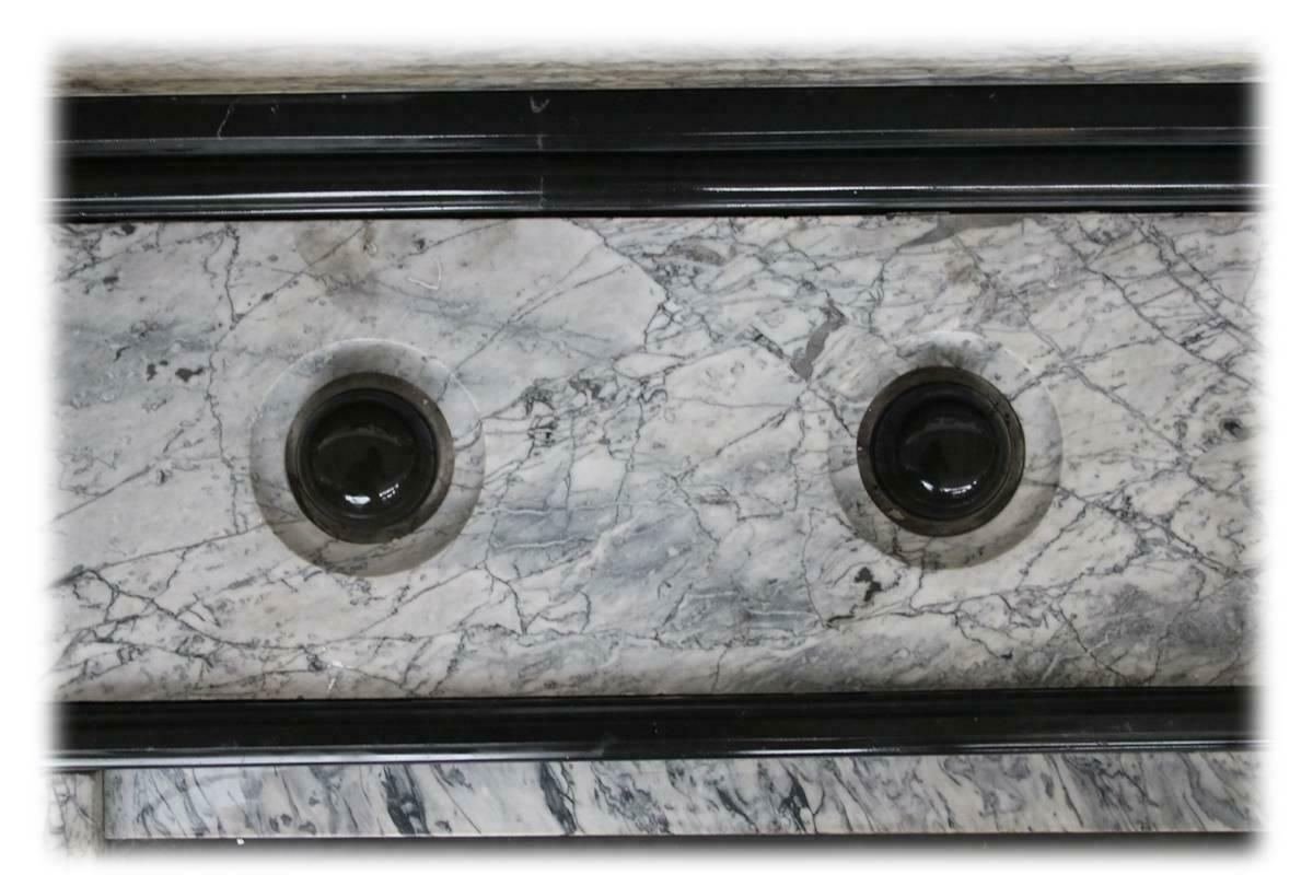Large Late Victorian Striated Grey Marble Fire Surround photo 3650.0