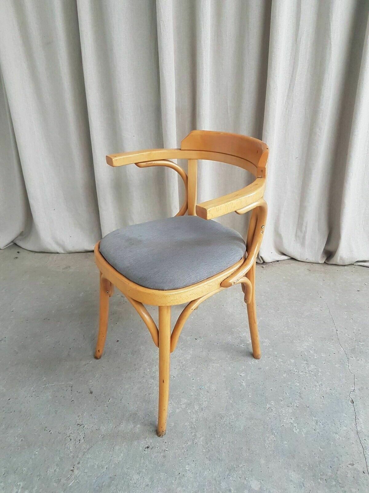Vtg Late Mid Century Bistro Armchair Side Chair Dining Danish Scandi Retro R382 photo vinterior