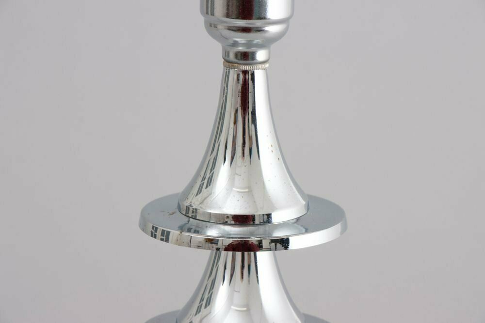 Pair Of Modernist Art Deco Table Lamps With Frosted Glass Star Shades, British C.1930 photo buy