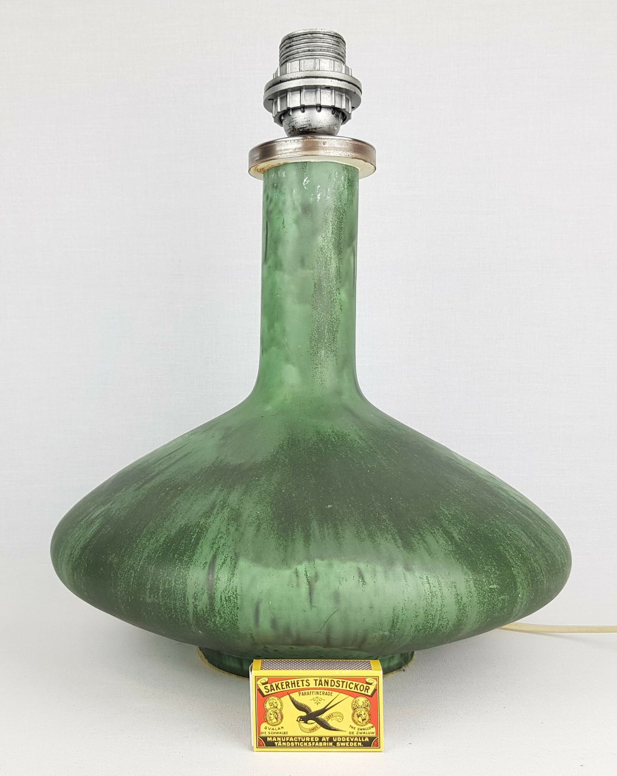 Vintage Otto Keramik Green Ufo Table Lamp West German Pottery 1960s 1970s photo furniture