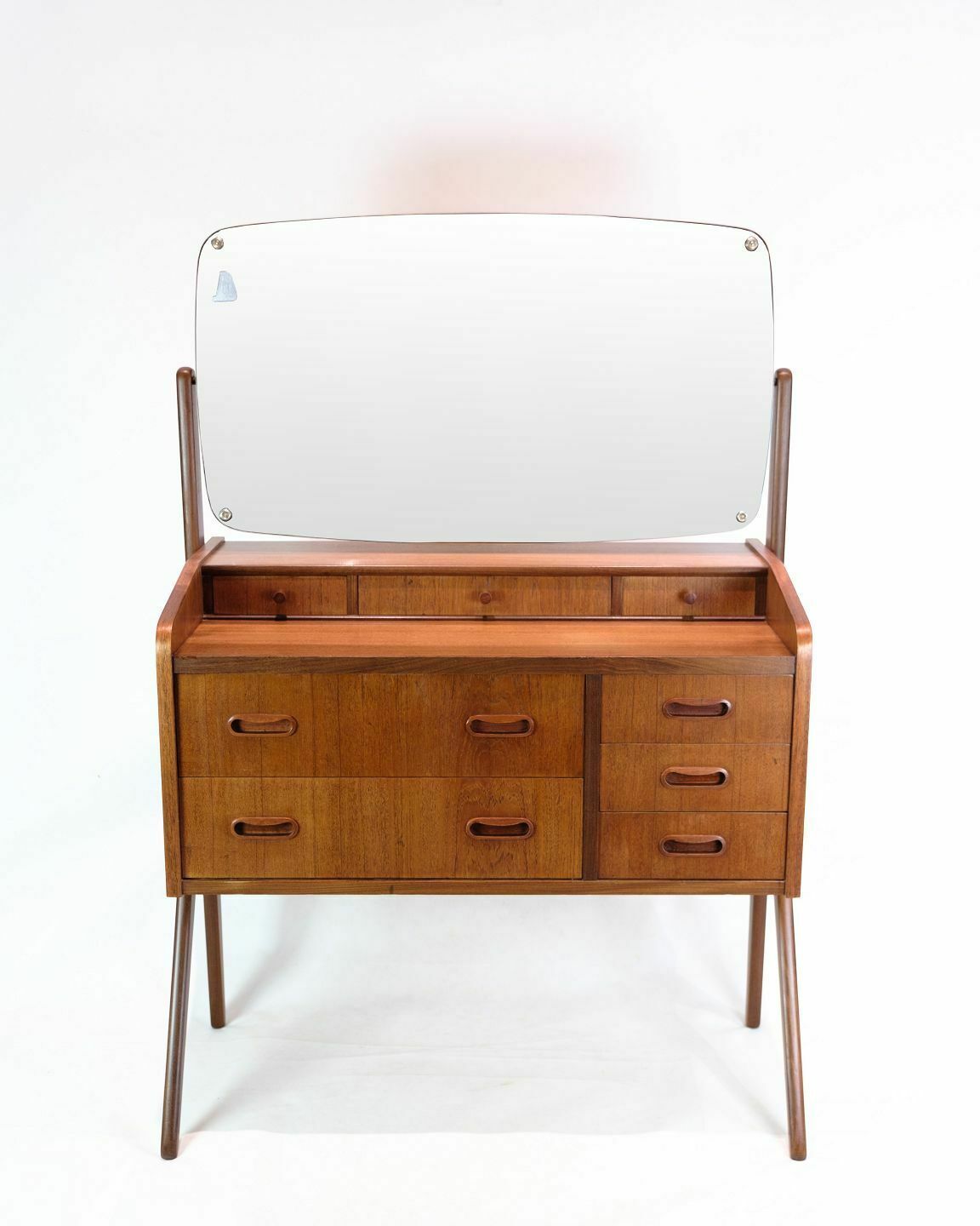 Chest Of Drawers With Mirror In Teak, Danish Design From 1960s