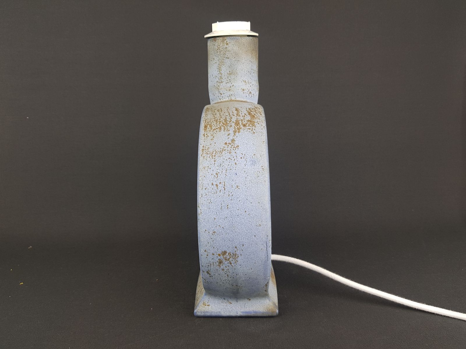 Vintage Afina Rijnsburg For Duifs Keramiek Blue Ceramic Lamp Dutch Pottery 1970s photo 149.0