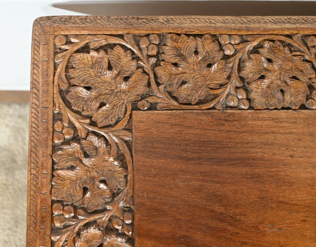 Oriental Folding Table In Exotic Wood – Early 20th Century photo vintage