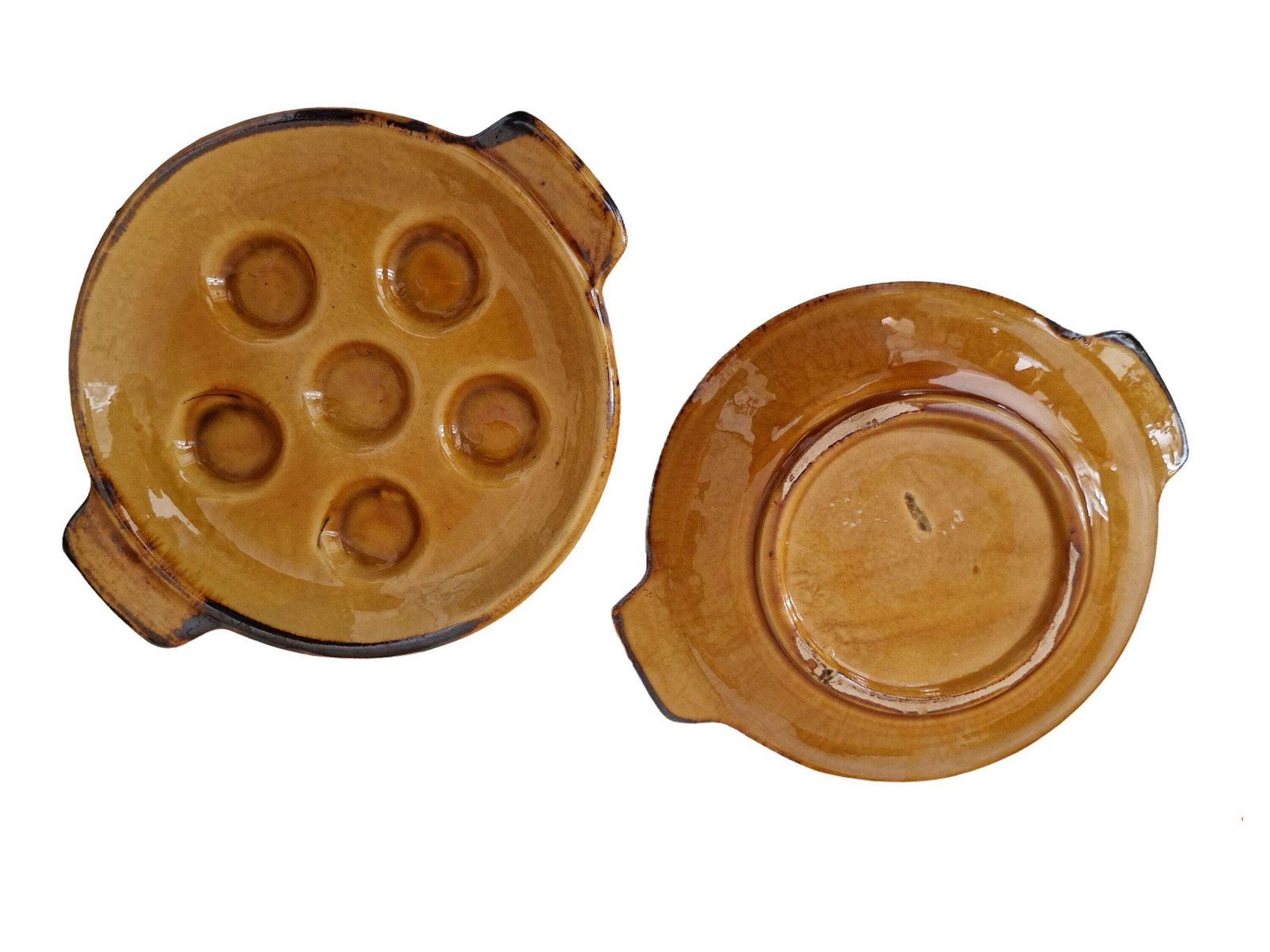 photo furniture French Pottery Snail Plates Set Of 6, Vallauris Mid Century Ceramic Escargot Dishes