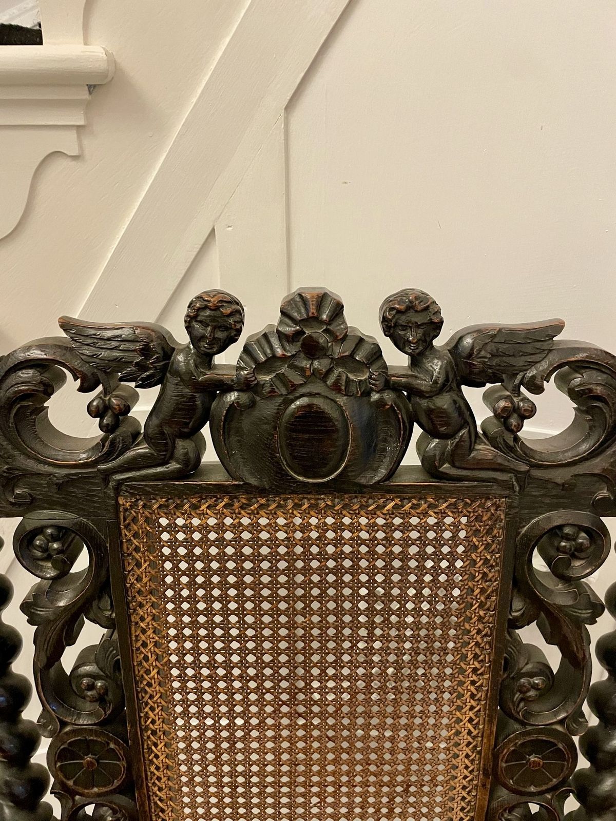 Large Antique 19th Century Quality Carved Oak Throne Chair photo for sale