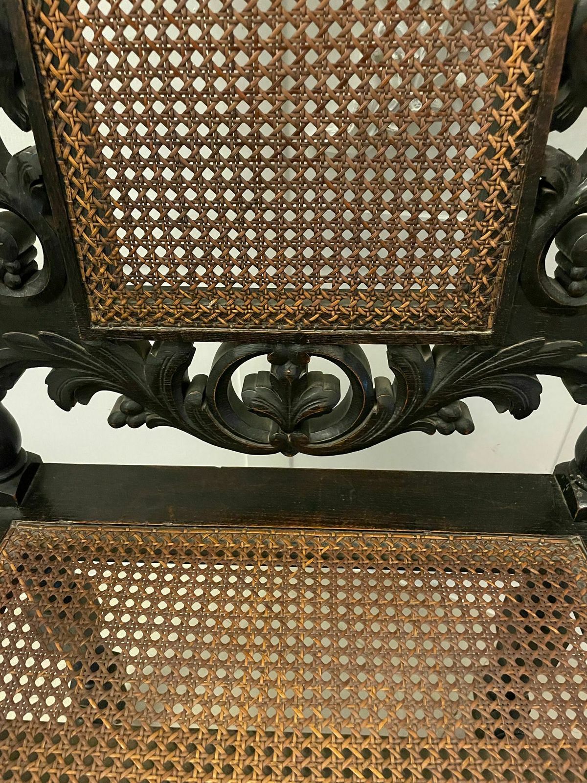 Furniture Large Antique 19th Century Quality Carved Oak Throne Chair photo