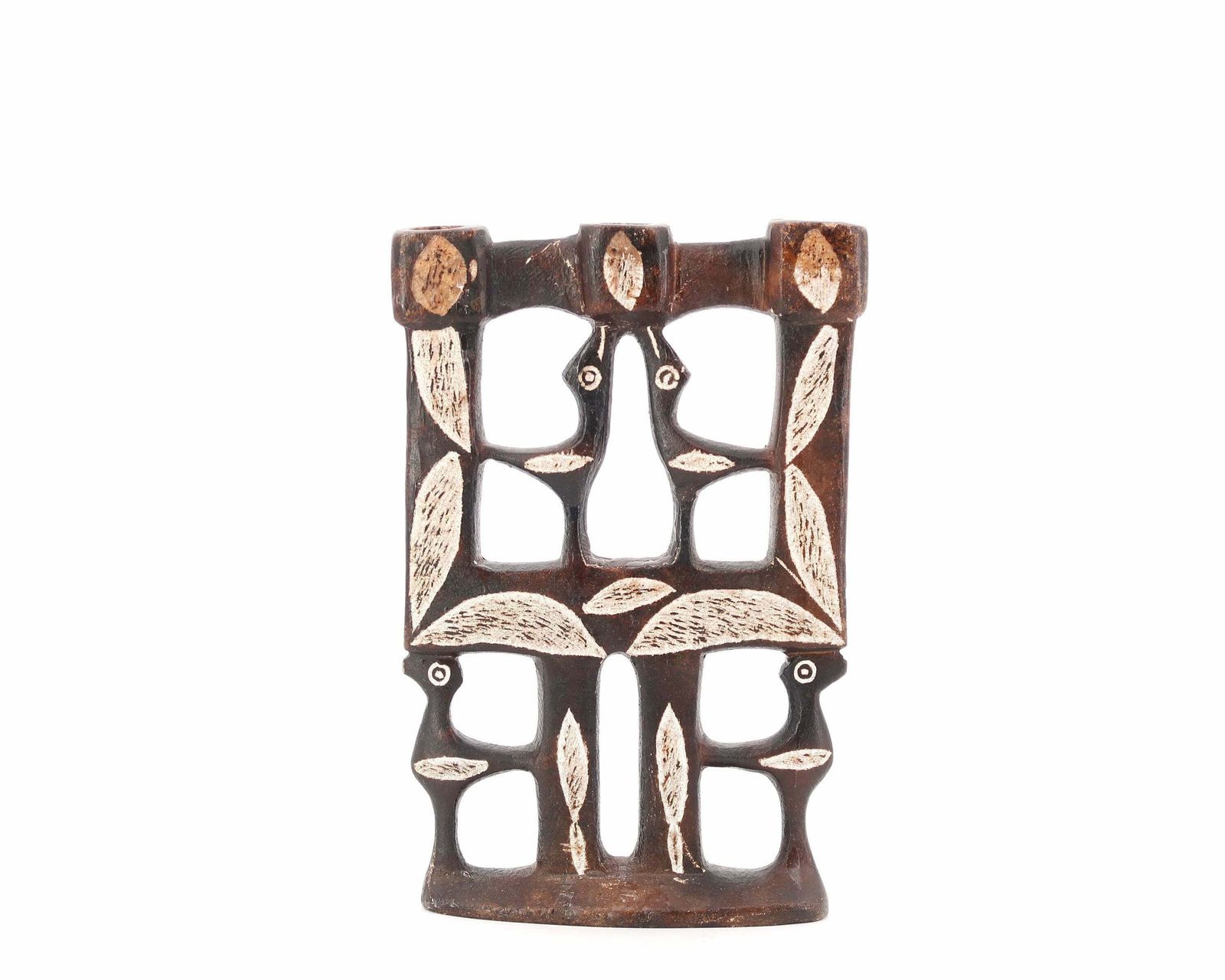 Moroccan Candle Holder, Carved Stone With Birds, 1970s / Boho Chic, Candlestick, Folk, Morocco, Sculpture, Bohemian photo Home Decor