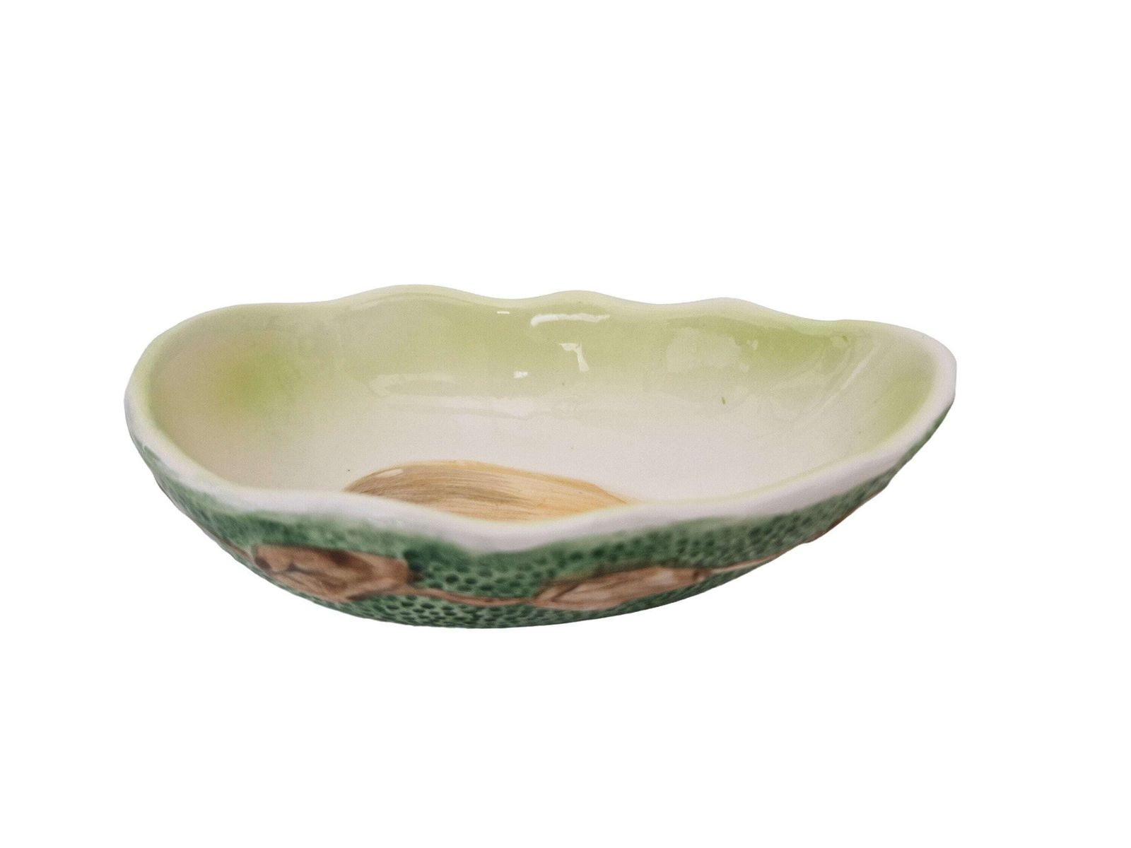 Vintage Avocado Serving Bowls By Francesco Guarino, Set Of 4, Italian Majolica Ceramic Guacamole And Snack Dishes photo vinterior