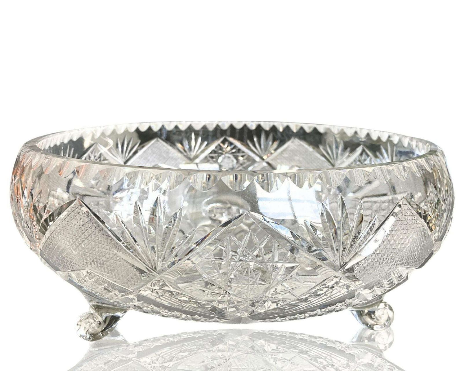 Crystal Footed Bowl | 11.8 Tall (30cm) | Heavy 8.8lbs (4kilo) | 1960s