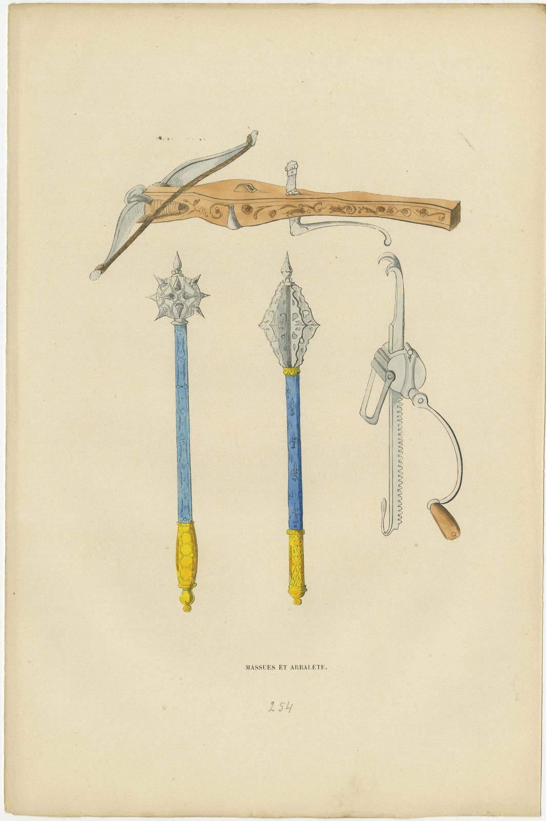 Evolution Of Medieval Helmets: Armet, Sallet, And Burgonet, Lithograph Of 1847 photo for sale