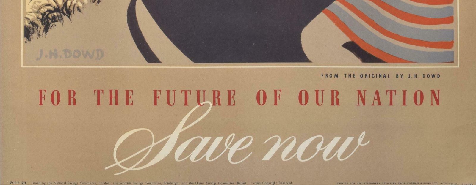 James Dowd For The Future Of Our Nation   Save Now Original Vintage Poster By James Dowd 1940s photo Art
