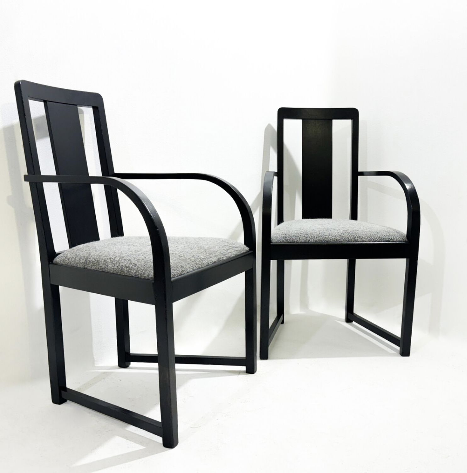 Pair Of Wood And Fabric Armchairs, Circa 1920 photo Furniture