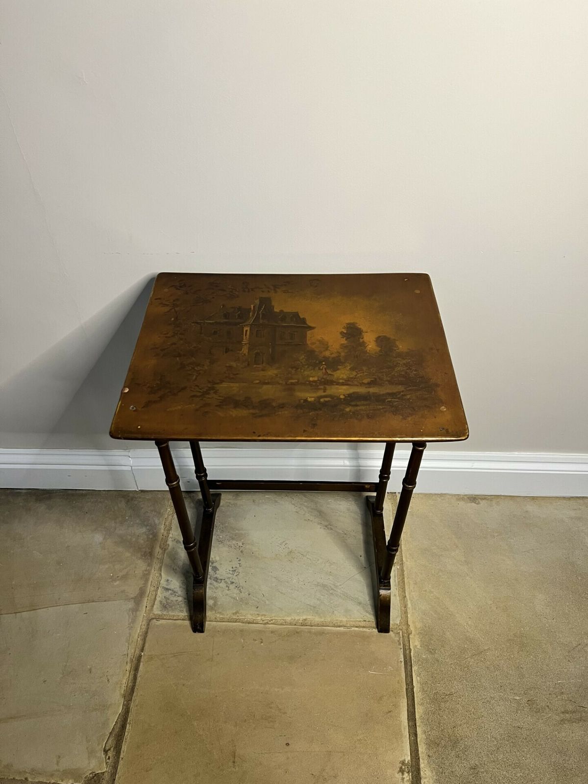 Lovely Nest Of Four Edwardian Quality Decorated Tables photo 695.0