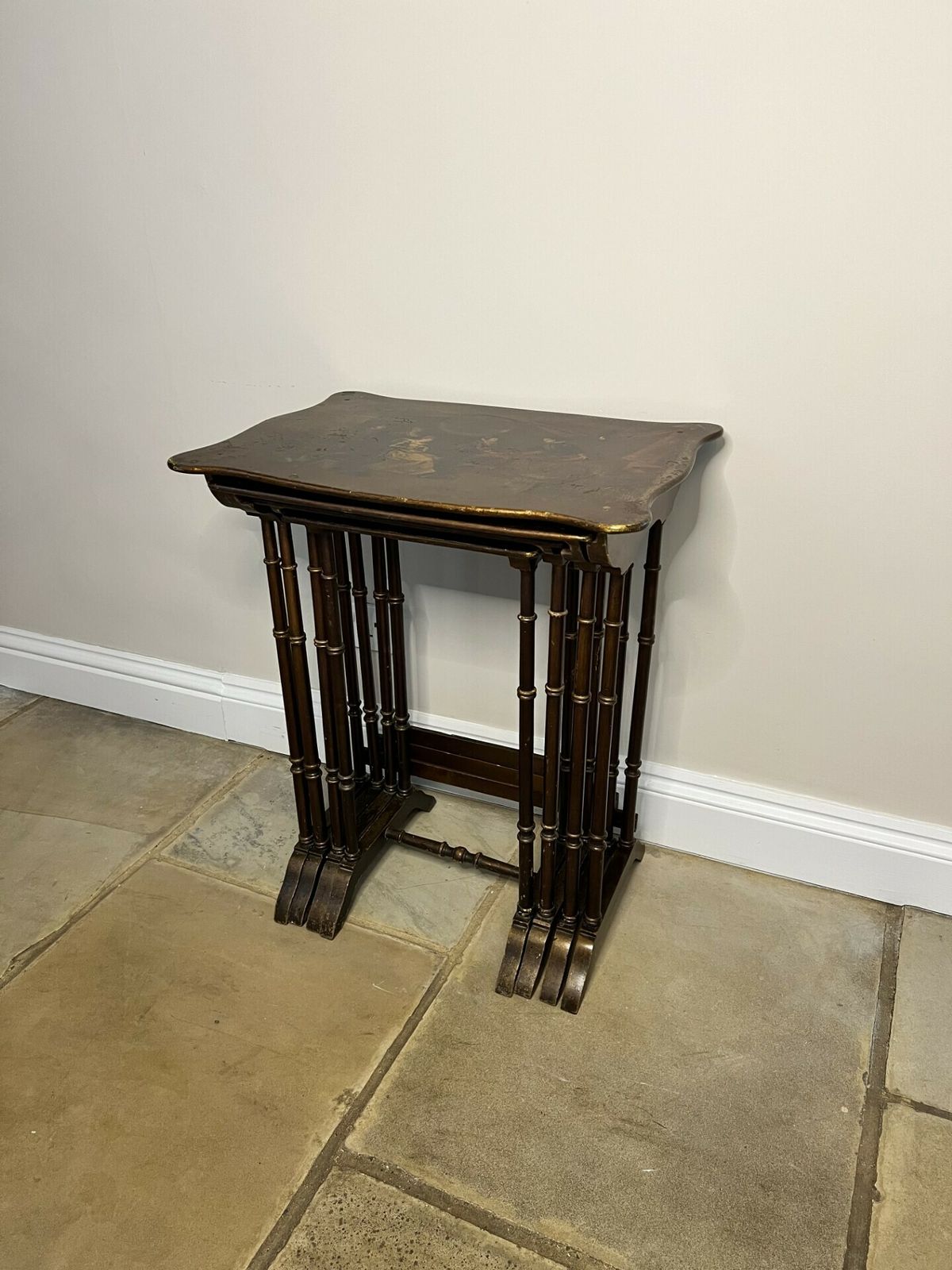 photo for sale Lovely Nest Of Four Edwardian Quality Decorated Tables