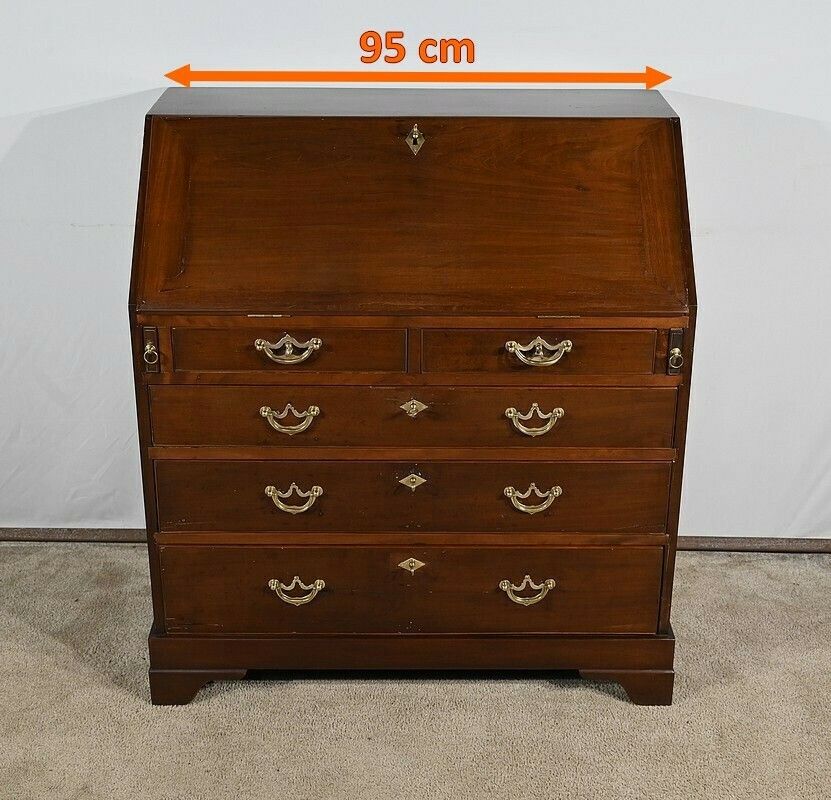 Scribanne Chest Of Drawers In Solid Mahogany, Georgian Period, England – 18th Century photo furniture
