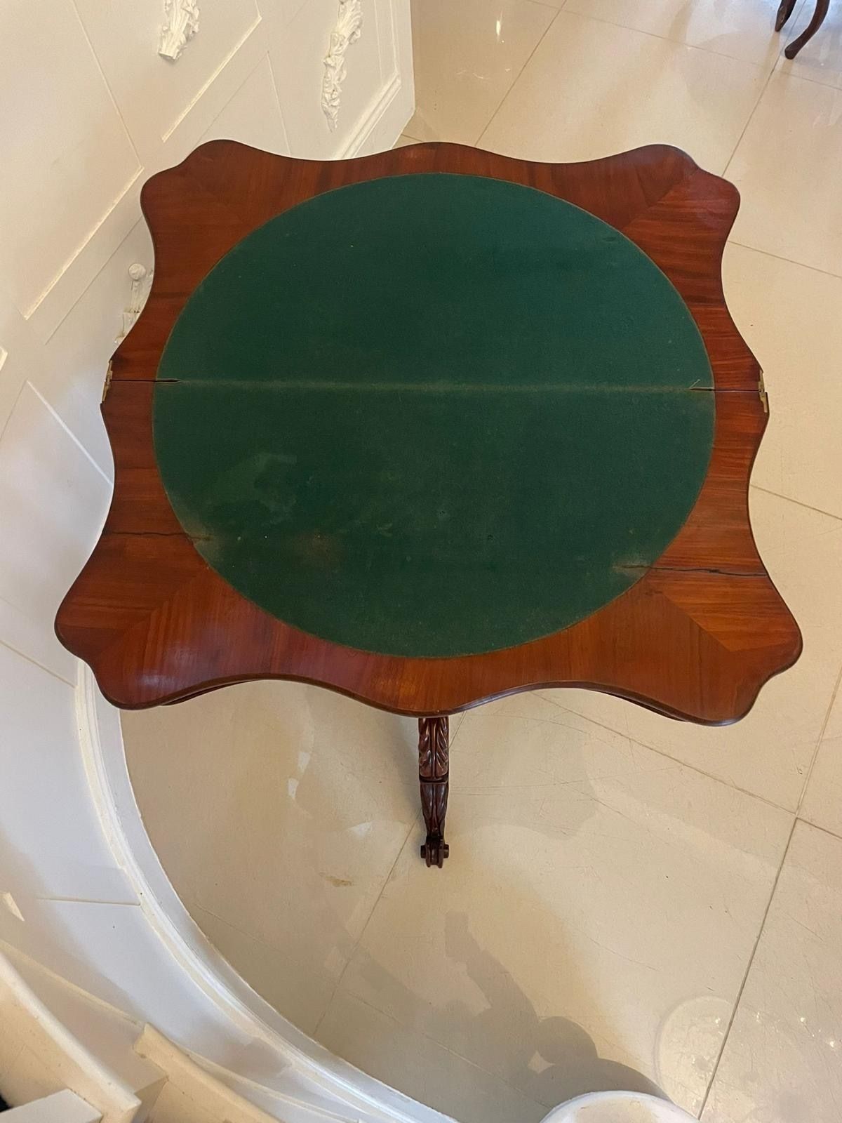 Antique 19th Century Quality Figured Mahogany Card Table photo for sale