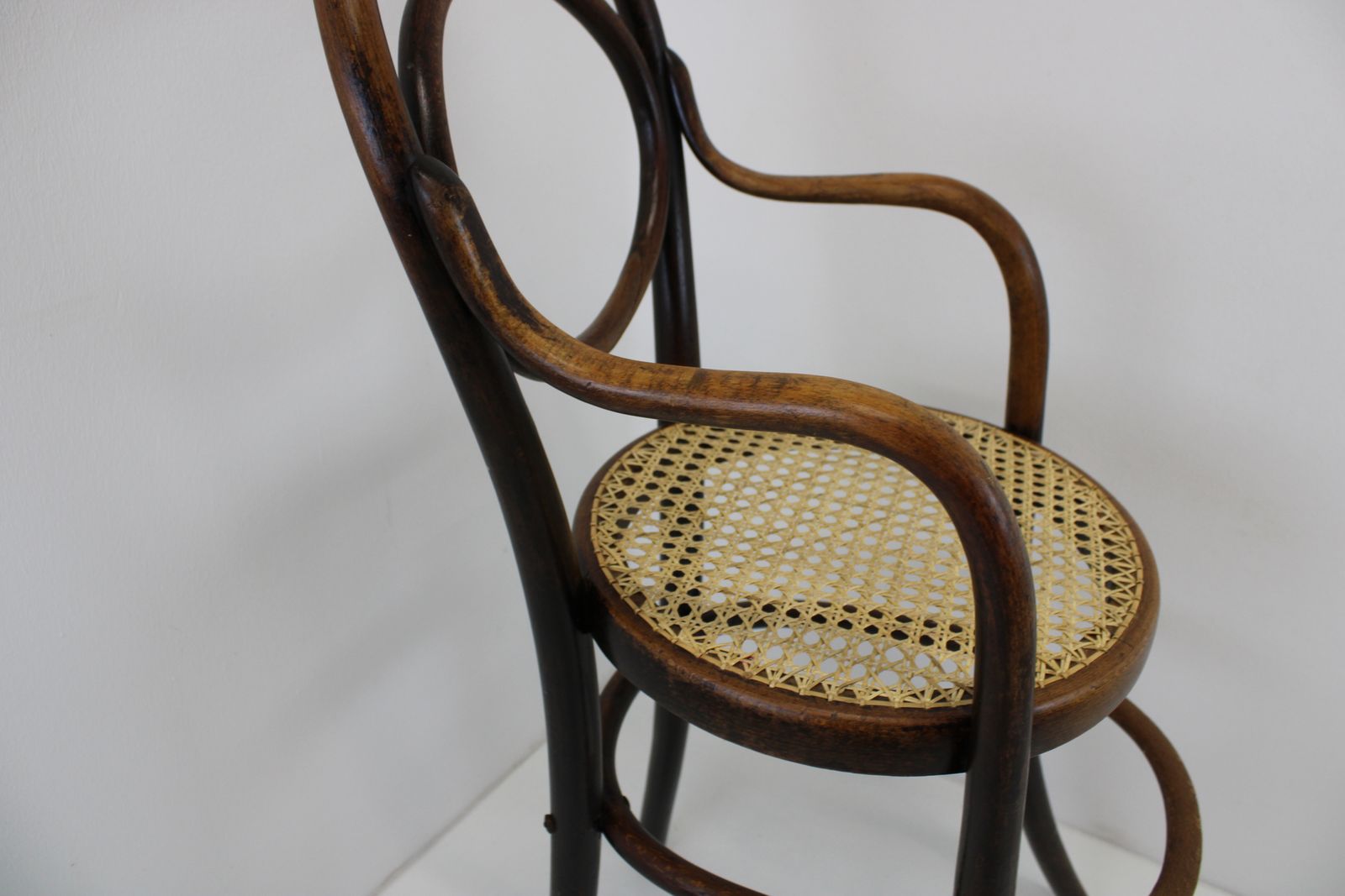Antique Thonet Kids Chair/Model 1230 From 1890/Bentwood And Wicker Caned/Highchair/Gift For Kids/Restored/Designer Chair photo for sale