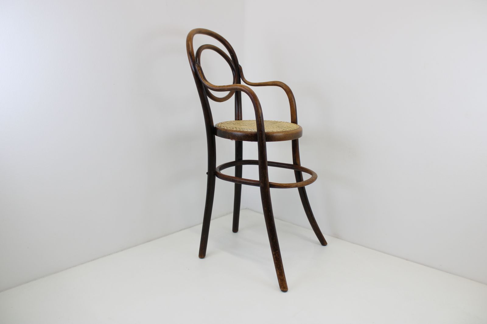 Antique Thonet Kids Chair/Model 1230 From 1890/Bentwood And Wicker Caned/Highchair/Gift For Kids/Restored/Designer Chair photo Furniture