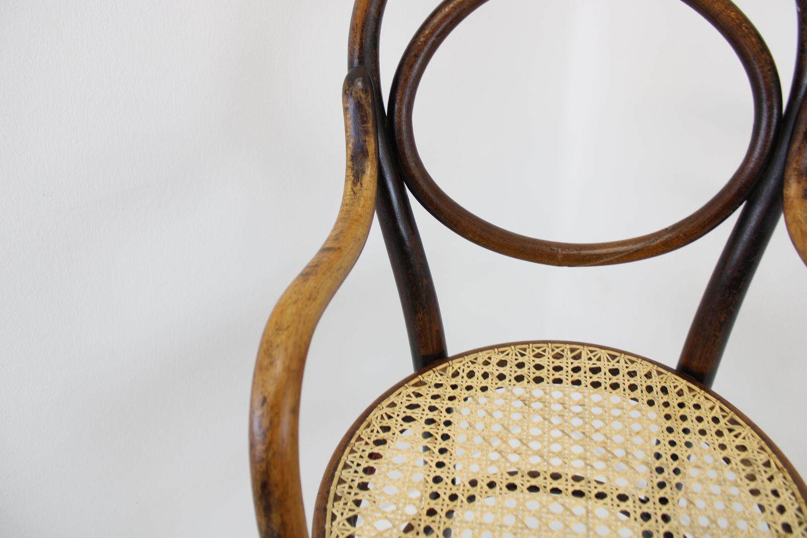 Antique Thonet Kids Chair/Model 1230 From 1890/Bentwood And Wicker Caned/Highchair/Gift For Kids/Restored/Designer Chair photo vinterior