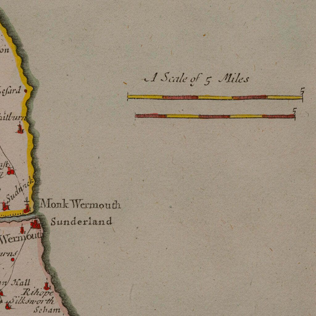photo for sale Antique Lithography Map, Durham, English, Framed, Cartography, Early Georgian