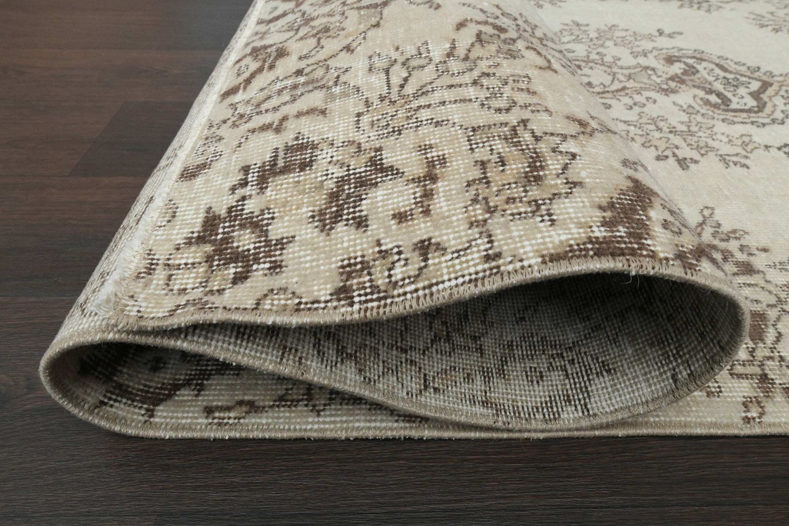 4x7 Beige Brown Pastel Turkish Oushak Rug, Oriental Rug, Vintage 4x7 Area Rug, Living Room Rug, Antique Rug, Wool Rug, 3.7x6.6 Ft photo vinterior