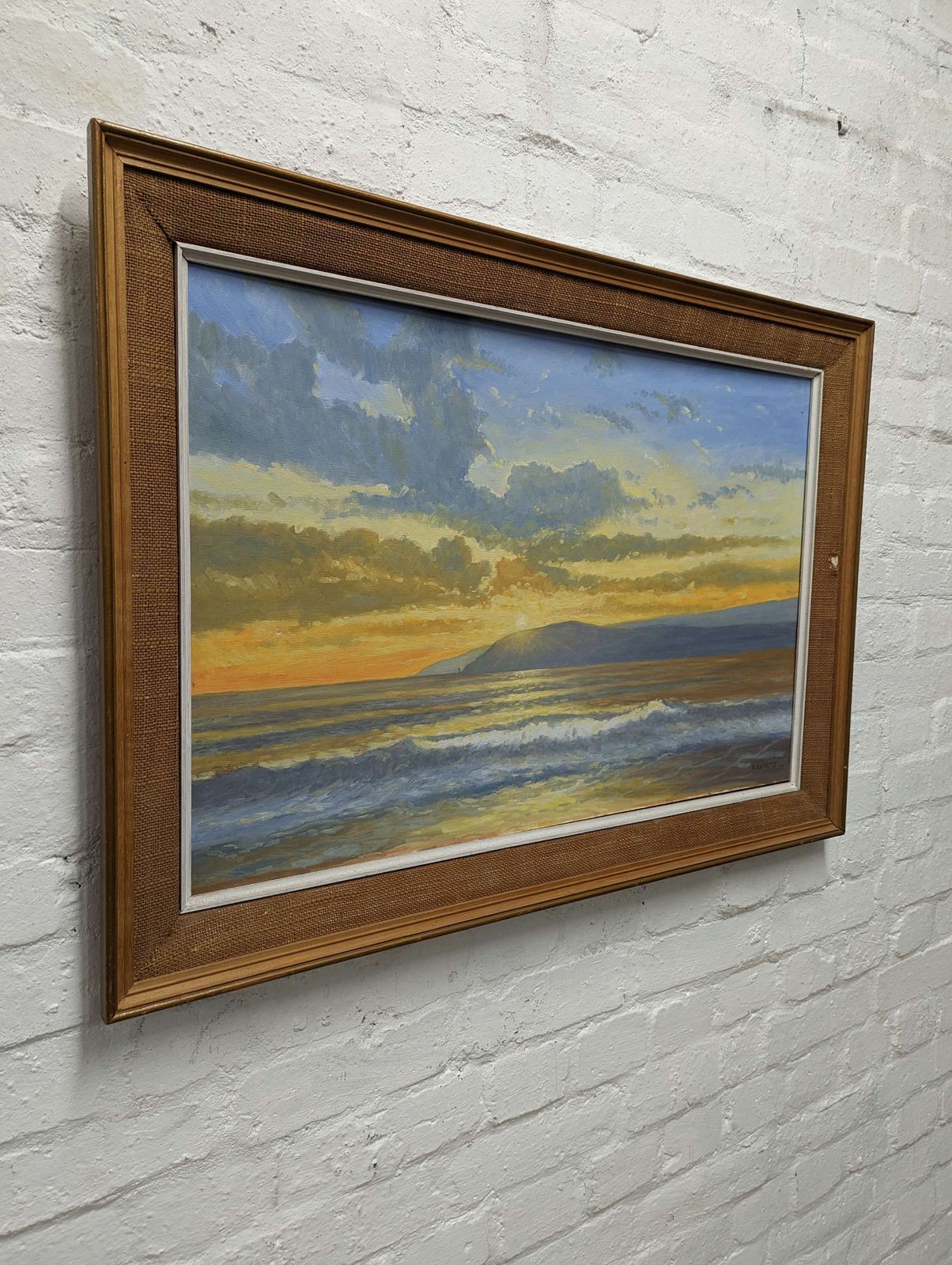 R B Castle Rising Sun Oil Painting photo furniture