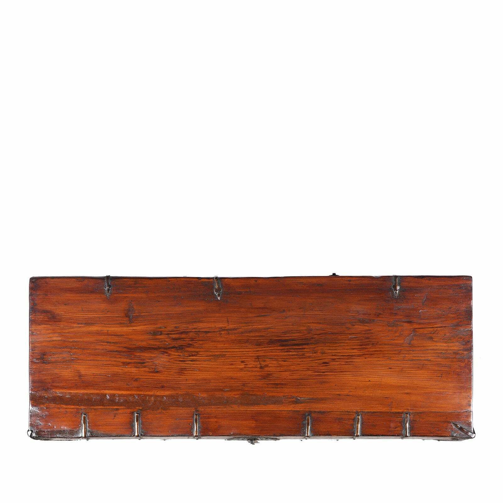 Antique Painted Tibetan Chest With Flaming Jewels, 18th Century photo vintage