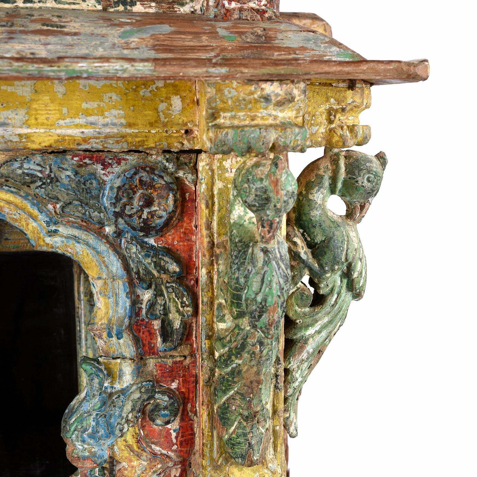 Antique Painted Indian House Shrine From Gujarat, 18th Century photo for sale