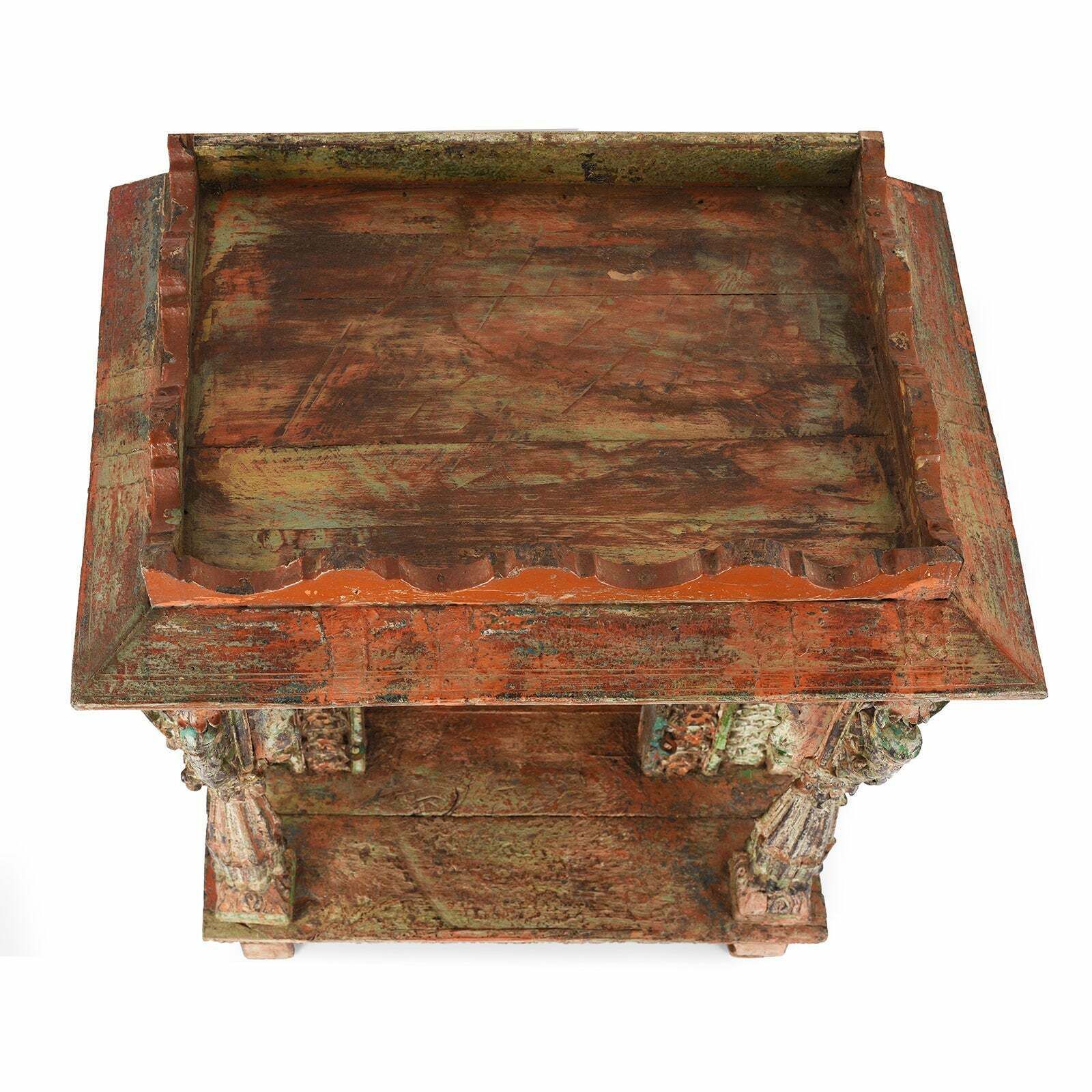 Antique Painted Indian Teak House Shrine From Gujarat, 19th Century photo for sale