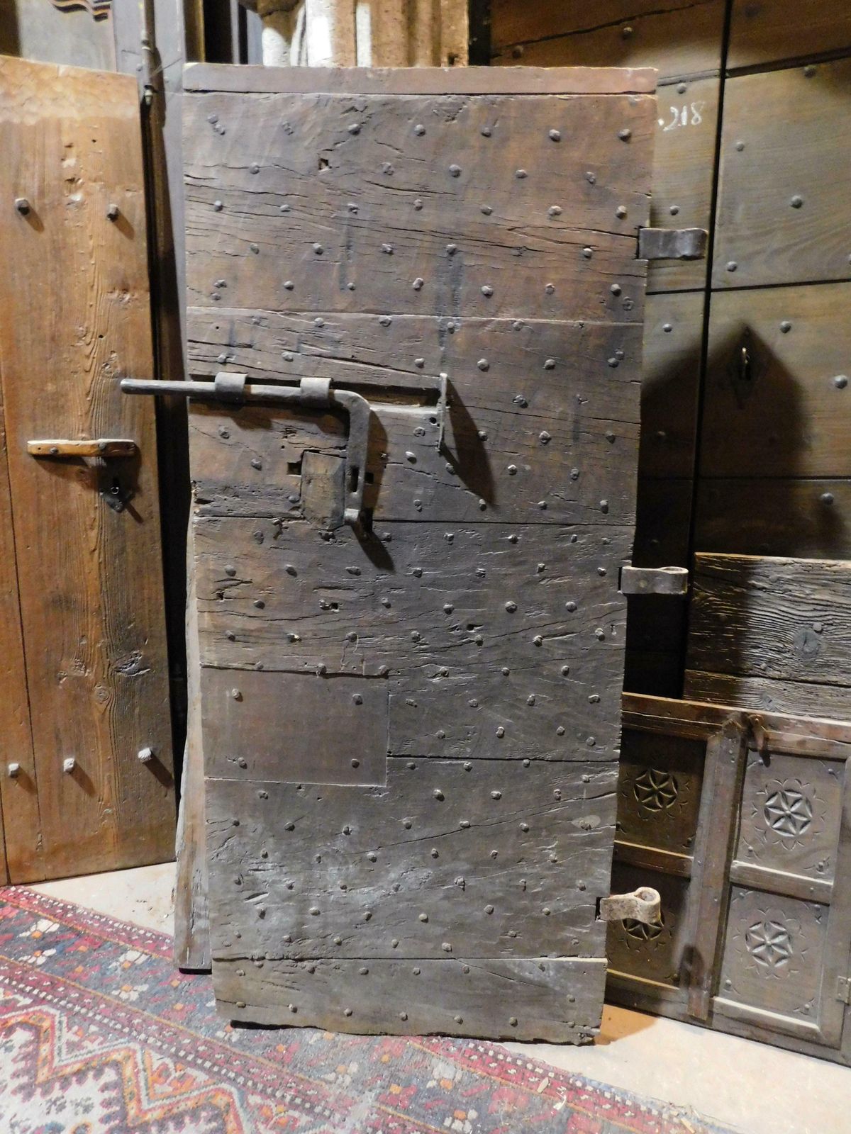 Door In Oak From An Old Prison With Original Iron, Italy photo furniture