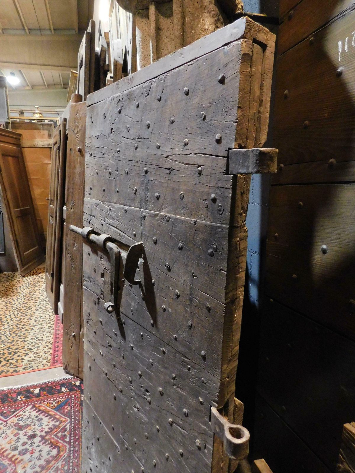 Door In Oak From An Old Prison With Original Iron, Italy photo 3308.0