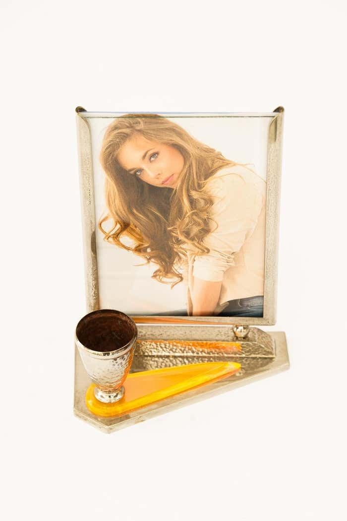 photo furniture Art Deco Nickel  Plated With Bakelite Picture Frame Around 1920s