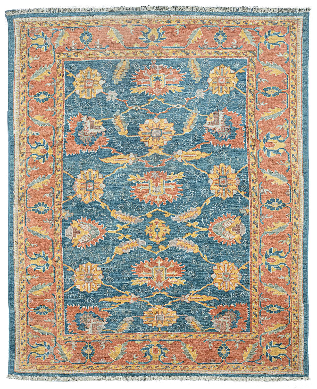 Antique Finished Ushak Carpet 376x312cm photo for sale
