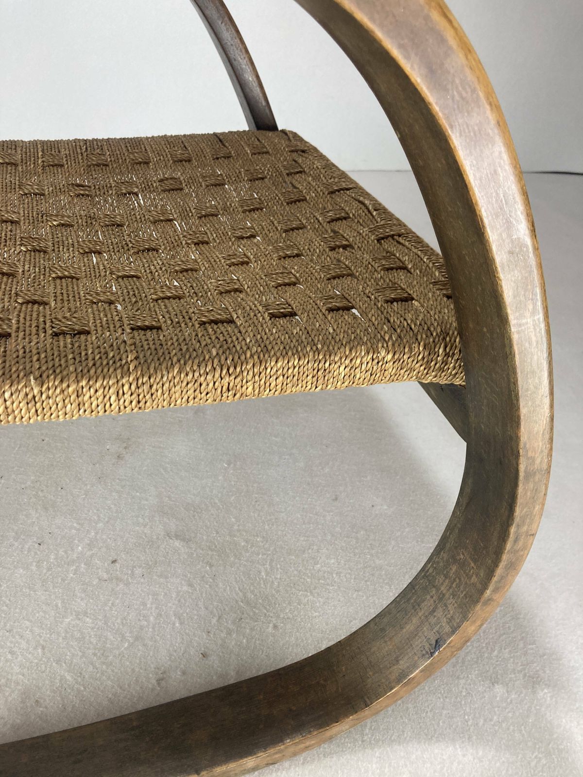 Cantilever Wicker Cord Chair, 1930s photo vintage