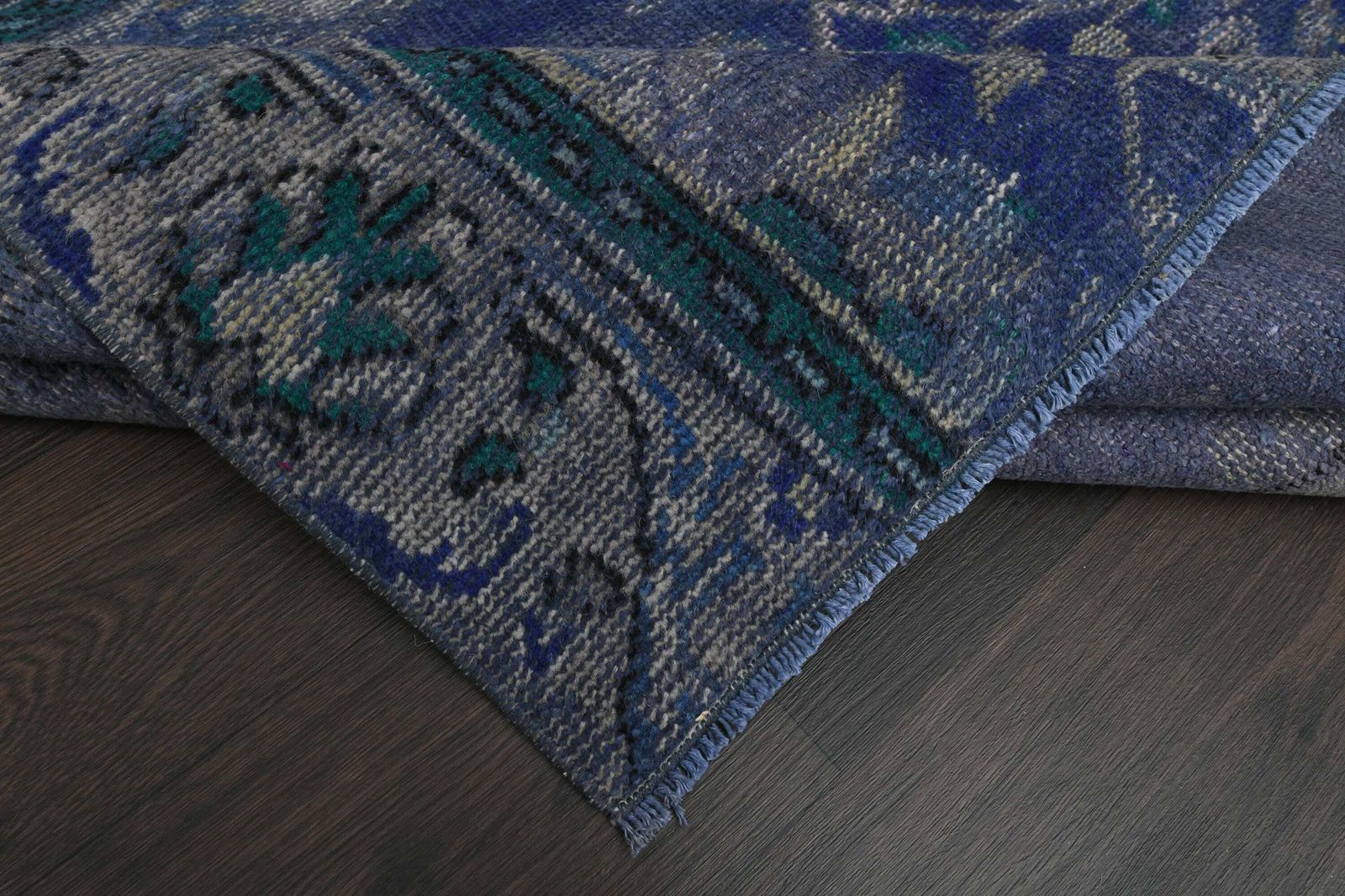 4x6 Blue Gray Vintage Rug, Handmade Turkish Rug, Oushak Rug, Area Rug, Home Decor, 4x6 Rug, Living Room Rug, Washable Rug, 4.5x6.4 Ft photo vinterior