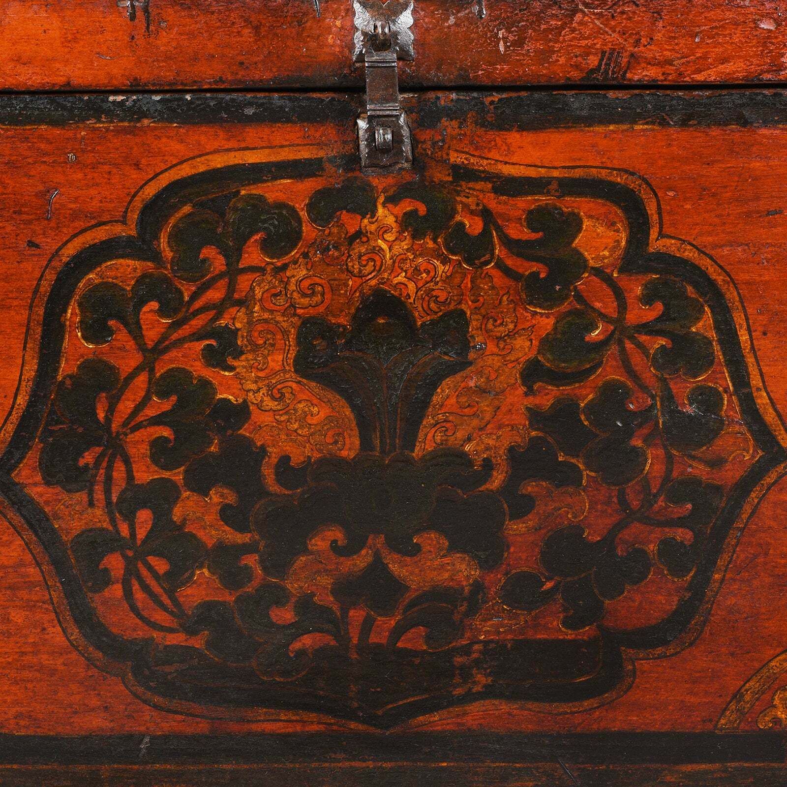 Antique Painted Tibetan Chest, 19th Century photo for sale