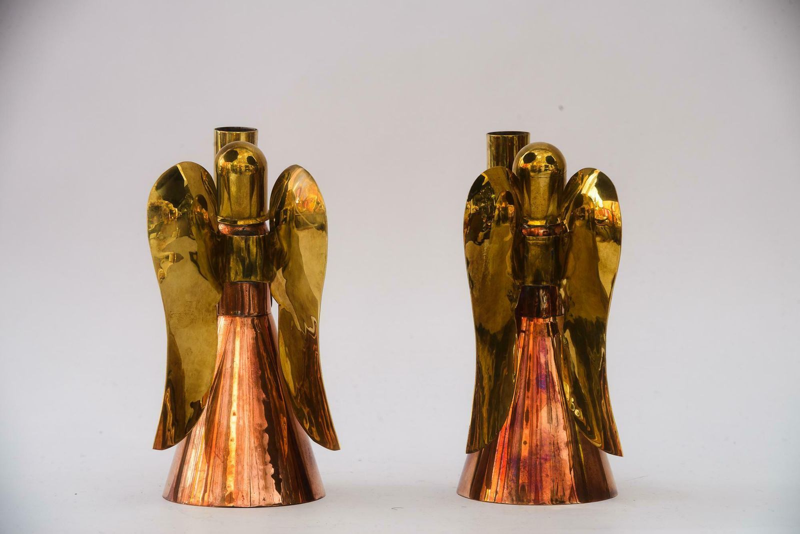 2 Candle Holder In Angel Shape Vienna Around 1950s photo Home Decor
