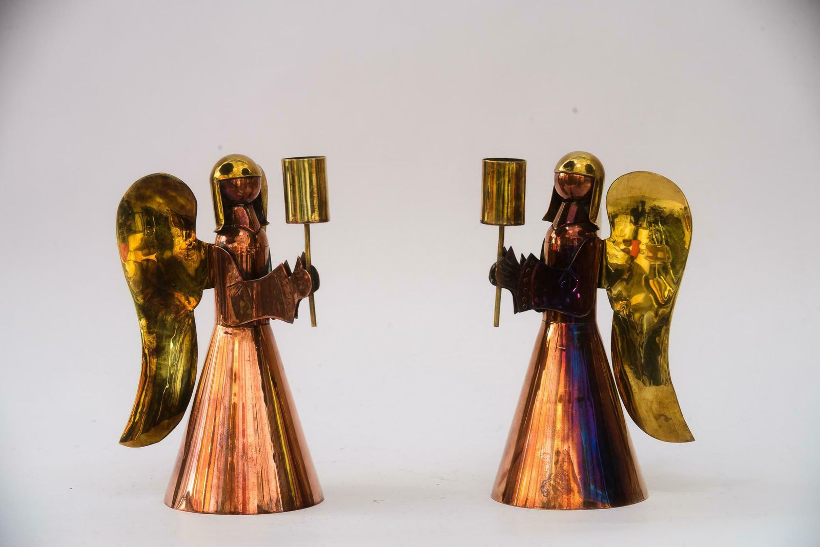 2 Candle Holder In Angel Shape Vienna Around 1950s photo vinterior