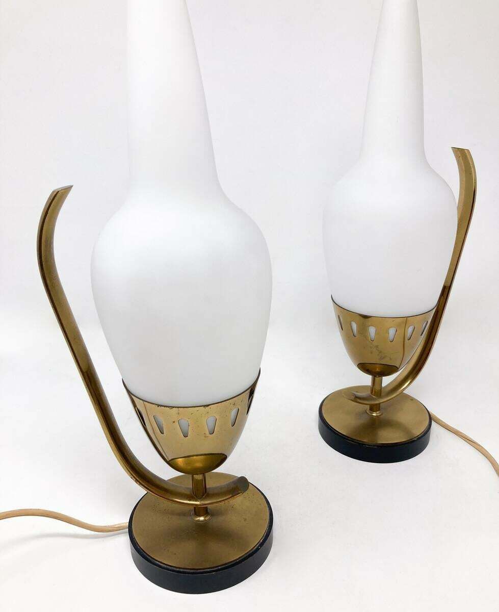 Mid Century Modern Pair Of Table Lamps Model 12915 By Angelo Lelii photo furniture