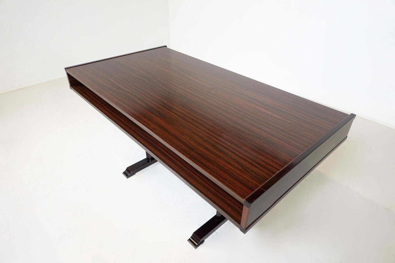 Furniture Mid Century Modern Wooden Desk With Drawers, Italy, 1960s photo